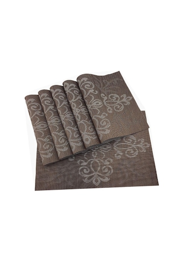 Kahverengi Kraliyet Yüksek Sınıf 6 Adet Placemats Pvc Yemek Masası Placemat Bar Mat Plaka Mat Masa Mat Seti Mutfak Sıcak Pedler 30 45 Cm Kahverengi