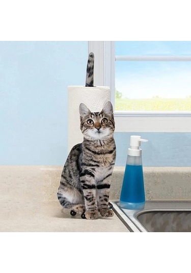 Novahub Kediler İçin Şık Tuvalet Kağıdı Tutucu, Kedi Şekilli, Montaj Kolay Diğer
