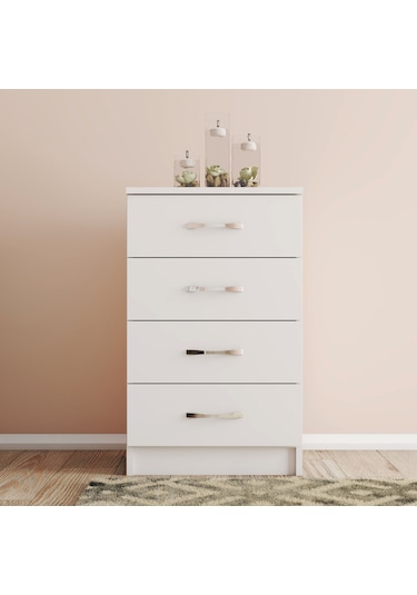 Moxen Mobilya Beyaz 4 Çekmeceli Komodin KMD4001
