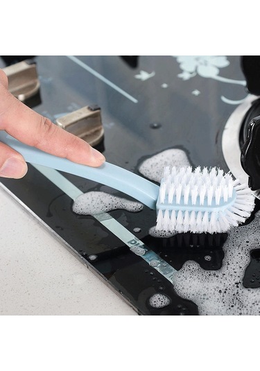 Suntek Ayakkabı Temizleme Fırçası, Uzun Saplı Temizleyici, Mavi