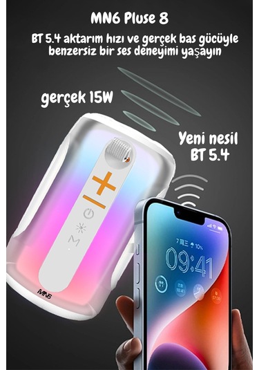 Pluse 8 Mikrofonlu Ses Bombası/dekoratif Aydınlatma/led Işıklı Gece Lambası/mikrofonlu Hoparlör