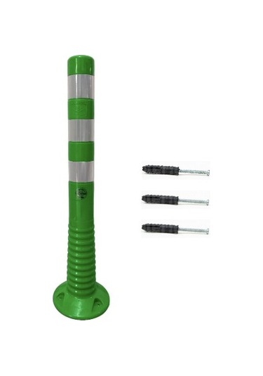 Yeşil Beyaz Park Yapılmaz Otopark Seti 2 Adet 8075 Delinatör + 2 Adet Levha +3 Metre 8mm Plastik Zincir