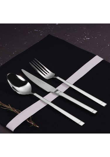 Serenk Barselona Çelik Çatal Kaşık Bıçak Takımı 18 Parça Gümüş