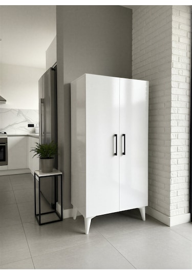 Aruat 4 Raf'lı Çok Amaçlı Kullanım Sunan Kapaklı Dolap 35 110 Beyaz