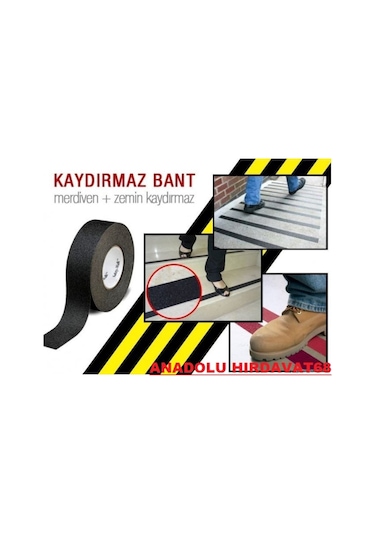 Merdiven Kaydırmaz Bant 50Mm 5Mt Kaydırmaz Band Siyah Renk