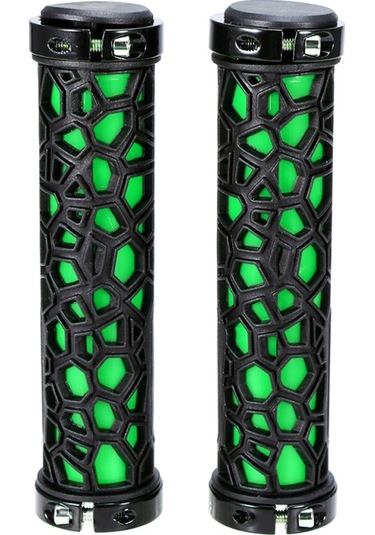 Bisiklet Gidon Tutacakları Kaymaz Kauçuk Gidon Ucu Tutacakları Yeşil