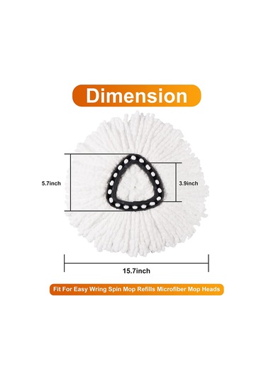 Padalink 6 Adet Mikrofiber Döner Mop Başkanı + 1 Adet Mop Tabanı - 360 Derece Temizleme, Zımparalı Olmayan, Makine Yıkama Uygun, Sert Zeminler İçin