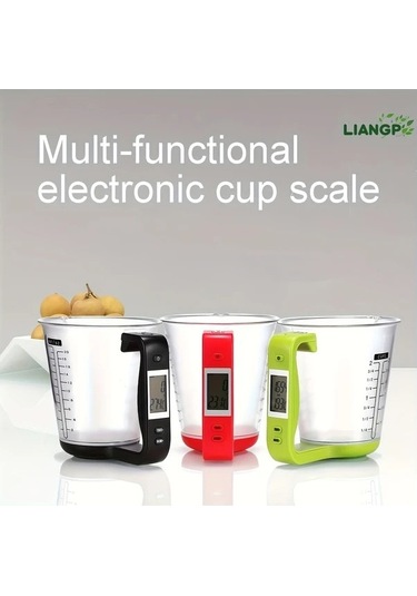 Fastbuy Wangxi Siyah Hamur Malzemeleri Tartmak Için Lcd Ekranli Mutfak Olcu Kupasi Siyah Siyah