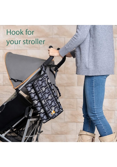 Hangfox Çocuk Bezi Değişim Matı Portable Çok Fonksiyonlu Katlanabilir Su Geçirmez Siyah Çanta Siyah