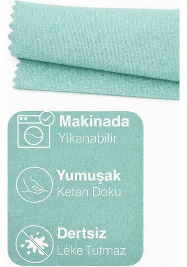 Perdeyap1980 Mint Ada Fon Perde Tek Kanat 1/3 Sık Pile Mint
