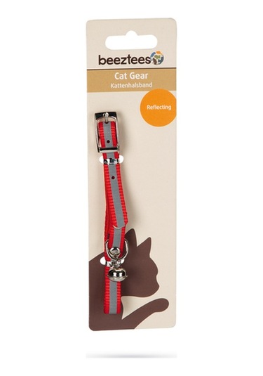 Beeztees Kedi Boyun Tasması, Fosforlu Kırmızı, 24,5-29,5cm