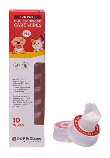 Popitclean Evcil Hayvan Kedi & Köpek Çok Amaçlı Bakım ve Temizleme Mendili