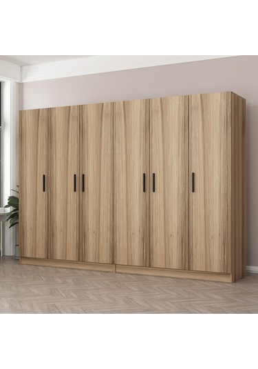 Minar Kale 6 Kapaklı 4 Ç Dolap Dore 210cm Ceviz