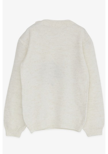 Breeze Kız Çocuk Triko Kazak Pullu Unicorn Baskılı 1.5-5 Yaş, Ekru