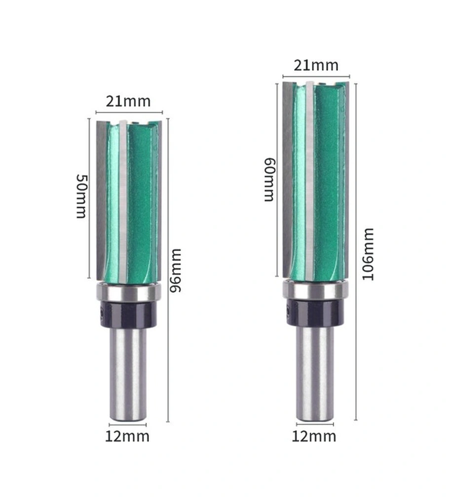 Tongxida Ahşap İşleme İçin 4 Tanağı Kenar Düzeltici, Rulmanlı, Freze Ucu 12 Mm, 2'li Set