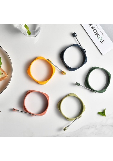 1 Adet Yüksek Isıya Dayanıklı Silikon Yuvarlak Kendin Yap Kızarmış Yumurta Kalıbı Yalıtımlı Kızartma Et Kek Yaratıcı Aletler Koyu Yeşil