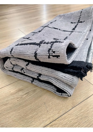 Çam Halı Bodrum Bdr 120 Gri Özel Latex Kaymaz Tabanlı Kilim
