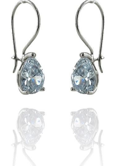 Silver Point Damla Zirkon Taşlı Küpe Gümüş