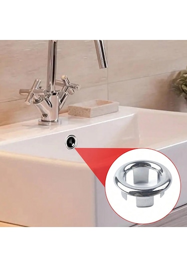Suntek 6x Lavabo Taşma Halkası Yedek Parçaları Ev Otel Gümüş