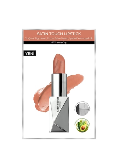 Alix Avien Uzun Süre Kalıcı Nemlendirici Pürüzsüz Etkili Yarı Mat Ruj Satin Touch Lipstick 817 Cavern Clay