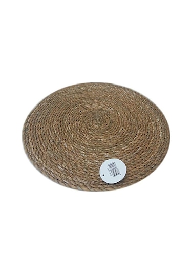 Ince Amerikan Hasır Servis Supla Örme Bambu 35 CM Krem