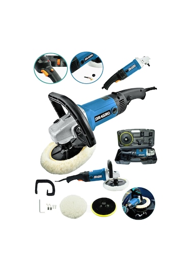 Dragro GRZ-plsj4200 Lacivert 4200 W Bakir Sargili 6 Kademe Devir Ayarlı Polisaj Makinasi Zımpara Pasta Cila Makinesi