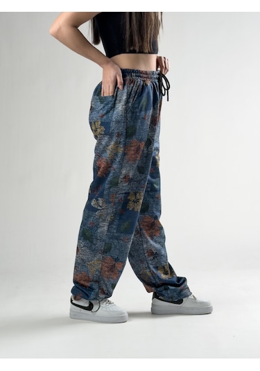 Cocopelli Paça Ayarlamalı Çiçek Desenli Jogger Pantolon Coc2804 Desenli
