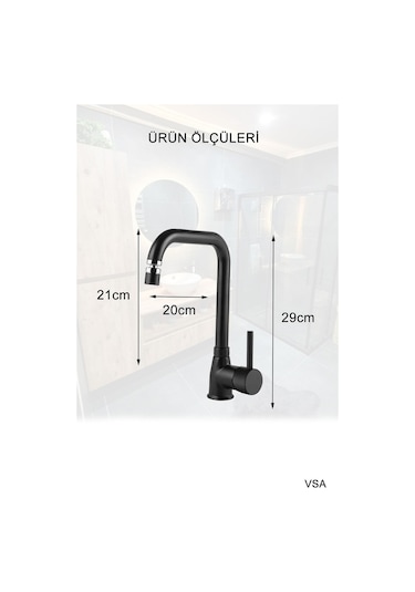 Siyah Robot Siyah Tepe Yağmurlama Duş Seti Mutfak Banyo Lavabo Bataryası Set Siyah