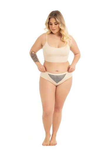 File Detaylı Beli Lastikli Lazer Kesim Büyük Beden Kadın Tanga Külot 3'lü Paket Renkli-2 Çok Renkli