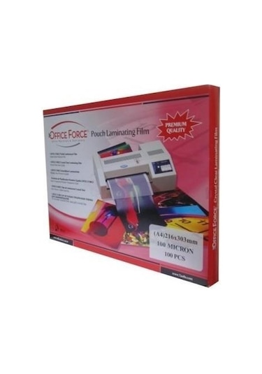 Office Force 100 Mic.a4 216x303 Parlak Laminasyon Filmi 100 Lü