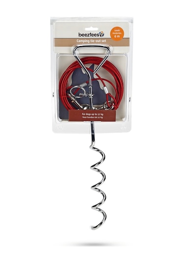 Beeztees Köpek Ve Kedi Bahçe Bağlama Kancası Ve 6m Halatı, 27kg'ye Kadar, 41x0,8cm