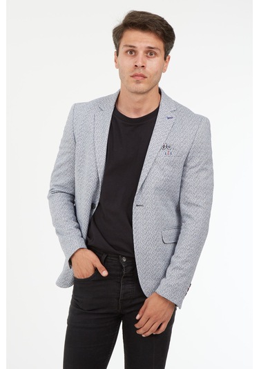 Sposo 5127 Dar Kalıp Yarım Astarlı Koyu Gri Erkek Blazer Ceket Koyu Gri