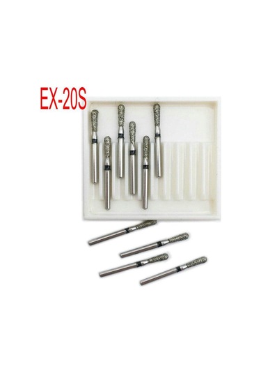 10 Adet Elmas Burs Diş Fg 1.6mm Yüksek Hızlı Matkaplar Parlatma Pürüzsüzleştirici Diş Parlatıcılar Ex-20s