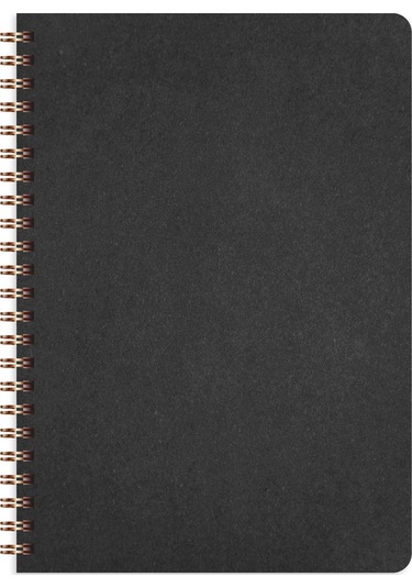 A5 Siyah Kraft Karton Kapak 70 Yaprak 110 Gram Çizgili Not Defteri Çizgili Siyah