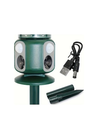 Besthome1 Güneş Enerjili Hayvan Kovucu: Çift Sensörlü, 2000mah, Yeşil Kuş Savar