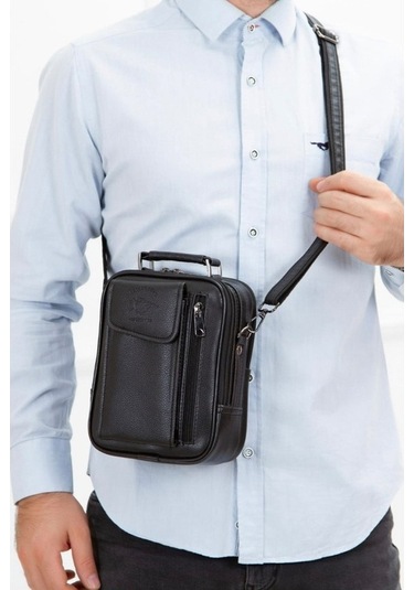 Novahub Siyah Çelik Yeni Tasarım Telefon Bölmeli El Ve Omuz Çantası Ve Kartlık Acı Kahverengi