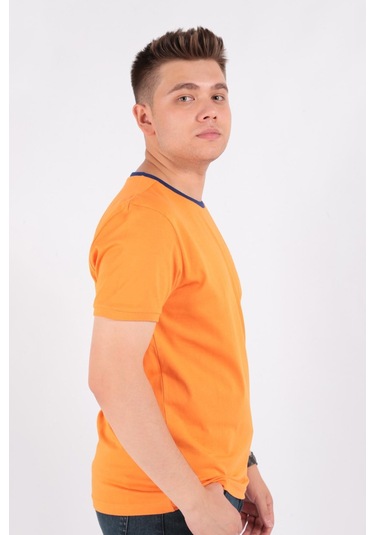 Benetton Bnt-m20461-23y Erkek T-shirt BNT-M20461-R1840 Turuncu