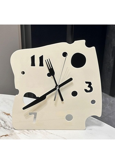 Homyl Asılı Saat 27cmx27cm Daire Yemek Odası Süt-beyazı Süt Beyazı Çok Renkli