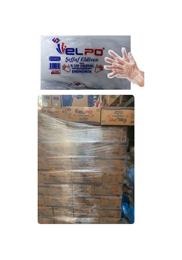 Elpo Şeffaf Eldiven 100 Paket 1 Koli 10.000 Adet