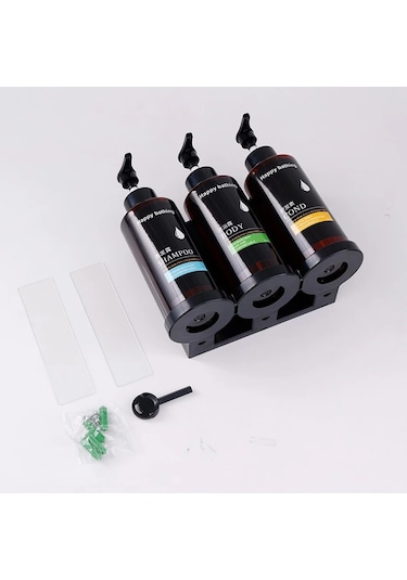 3pcs-amber-duş Şampuan Dispenseri Seti 3x300ml Duvara Monte Pompa Şampuan Kremi Vücut Konteyner Dispenseri Tutucu İle