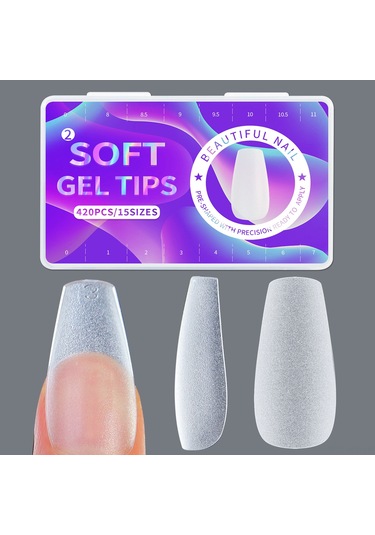 Reedark 420 Adet Mat Yumuşak Takma Tırnak Uçları - 15 Boyut, Tam Kaplama, Kolay Uygulama