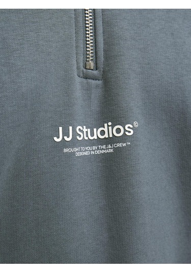 Jack & Jones Jjesoho Hn Noos Sweat Fermuarlı Yarım Yaka Erkek Sweatshirt Gri