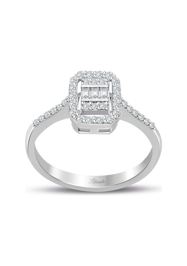 0.35 Ct. Baget Kare Modern Tasarım Tektaş Yüzük