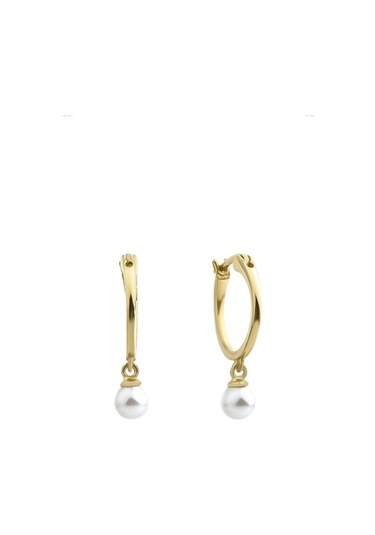 Kadın Halka İnci Küpe Gold