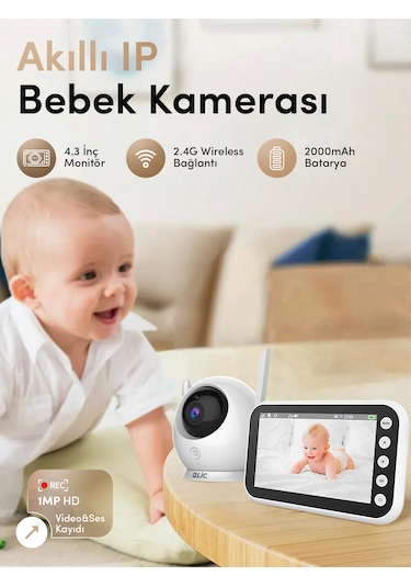 Blic Blm-34 4.3 Ekranlı Kablosuz Ip Bebek Kamerası - Gece Görüşü