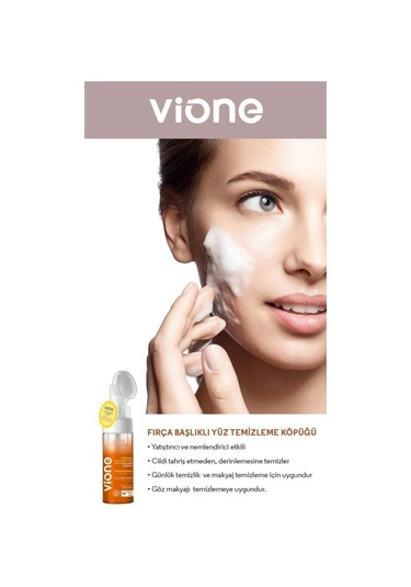 Vione 2 Adet Yüz Temizleme Köpüğü 150ml Aydınlatıcı Besleyici Özel Fırçalı