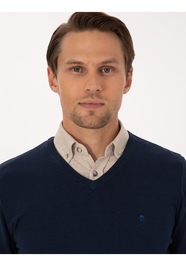 Pierre Cardin Erkek Açık Lacivert Kazak /triko 50314190-vr059 Açık Lacivert