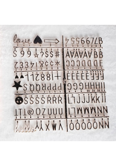 Rose Gold Harf Seti, 121 Harf Karakterli Yazı Panosu İçin