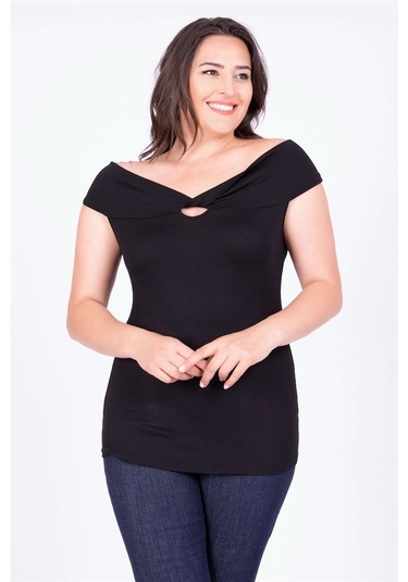 Düğümlü Karmen Yaka Tişört