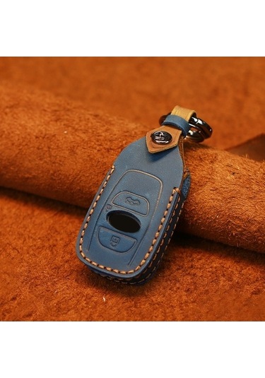 Tongxida Subaru Araba Sığır Derisi Deri Anahtar Koruyucu Kapak Kılıfı İçin Mavi